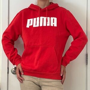 Puma Big Logo Hoodie unisex Red Sweatshirt size M